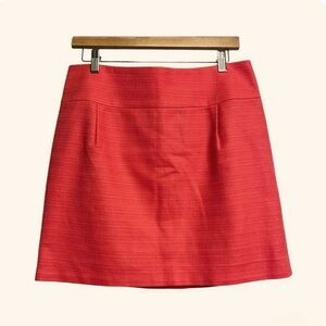 J. Crew Coral A-Line Pleated Textured Mini Skirt